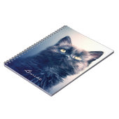 Black Long Hair Kitten Notizblock (Linke Seite)