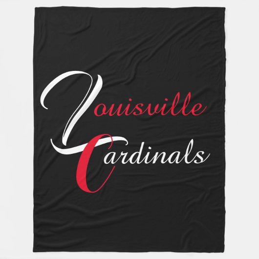 Black Louisville Kardinal Fleece Blanket (Vorderseite)