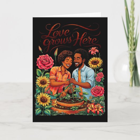 Black Love African American Couple Sketch Valentin Karte (Vorderseite)