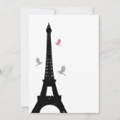 Black Love Birds Hochzeitseinladung Einladung (Rückseite)