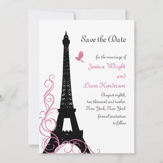 Black Love Birds Save the Date (Vorderseite)