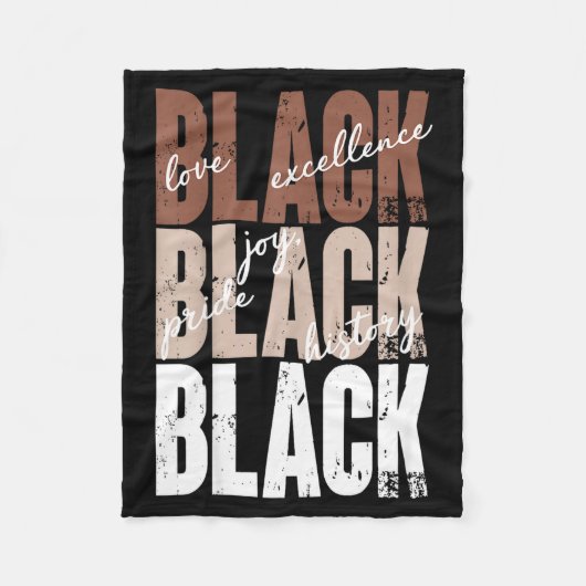 Black Love Excellence Joy Pride Black History Afri Fleecedecke (Vorderseite)