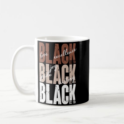 Black Love Excellence Joy Pride Black History Afri Kaffeetasse (Links)