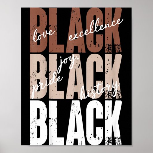 Black Love Excellence Joy Pride Black History Afri Poster (Vorne)
