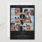 Black Love Simple Elegant Modern 6 Multi Photos Save The Date (Vorderseite)