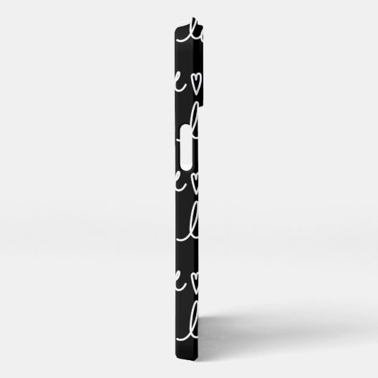 Black Love Written Words Print iPhone Hülle (Rechte Seite)
