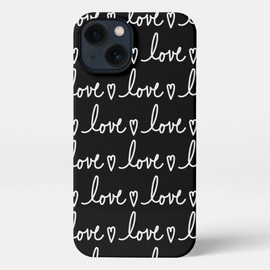 Black Love Written Words Print iPhone Hülle (Rückseite)