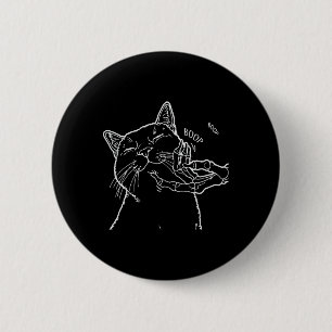 Black Lover Skeleton Hand Boop Funny Halloween 202 Button