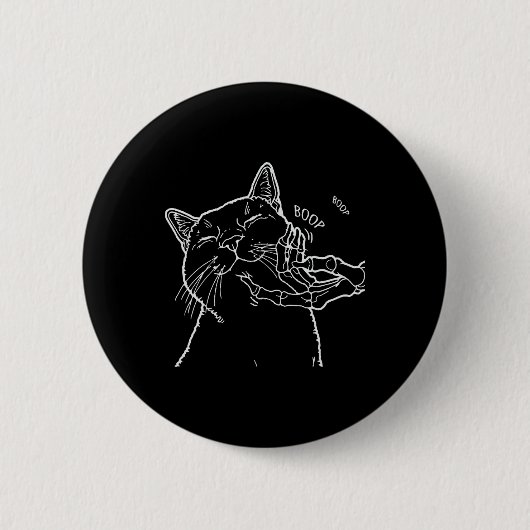 Black Lover Skeleton Hand Boop Funny Halloween 202 Button (Vorderseite)
