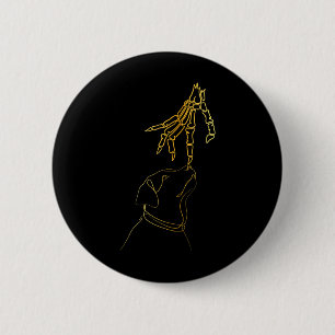 Black Lover Skeleton Hand Funny Halloween 2023 Button