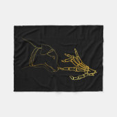 Black Lover Skeleton Hand Funny Halloween 2023 Fleecedecke (Vorderseite (Horizontal))