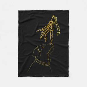 Black Lover Skeleton Hand Funny Halloween 2023 Fleecedecke