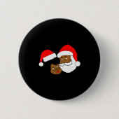 Black Loving Santa Claus And Mrs. Claus Ethnic Chr Button (Vorderseite)