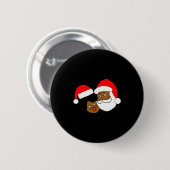 Black Loving Santa Claus And Mrs. Claus Ethnic Chr Button (Vorne & Hinten)