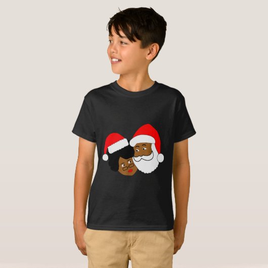 Black Loving Santa Claus And Mrs. Claus Ethnic Chr T-Shirt (Vorne ganz)