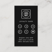 Black Loyalty Card | Benutzerdefinierte Firmen-Log Treuekarte (Vorderseite)