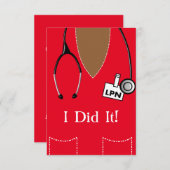 Black LPN Nurse Abschluss Einladung Scrub #90 (Vorne/Hinten)