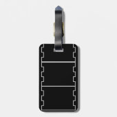 Black Luggage Tag with name tag Gepäckanhänger (Rückseite vertikal)