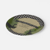 Black Lumberjack Forest Woodland Baby Boy Dusche Pappteller (Schrägansicht)