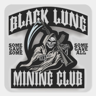 BLACK LUNG EXPRESS QUADRATISCHER AUFKLEBER