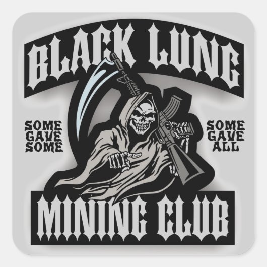 BLACK LUNG EXPRESS QUADRATISCHER AUFKLEBER (Vorderseite)