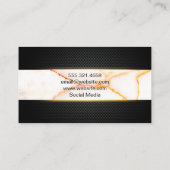Black Lux Mesh | Textur aus weißem Marmor Visitenkarte (Rückseite)