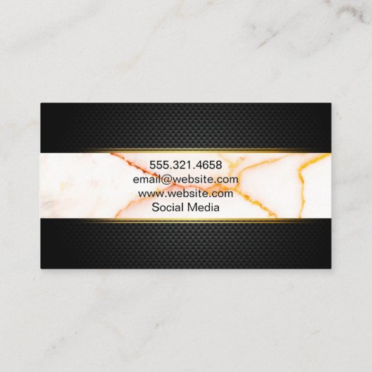 Black Lux Mesh | Textur aus weißem Marmor Visitenkarte (Rückseite)