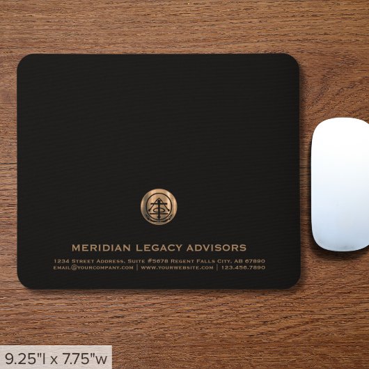 Black Luxe Copper Logo Mousepad