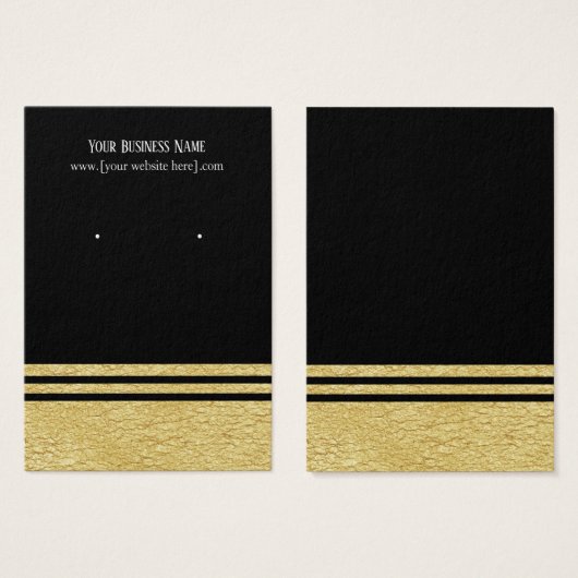 Black Luxe Imitate Gold Earring Display Cards (Vorne & Hinten)
