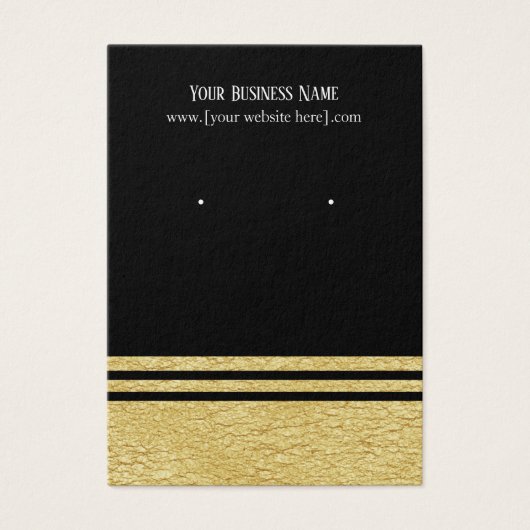 Black Luxe Imitate Gold Earring Display Cards (Vorderseite)