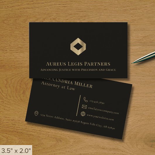 Black Luxe-Logo Visitenkarte