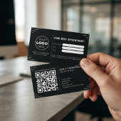 Black Luxury Art Deco QR Code Minimal Design Terminkarte