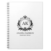 Black Luxury Crown Monogram Notizblock (Vorderseite)