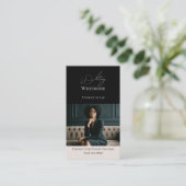 Black Luxury Elegant Law Firm Photo QR Code Visitenkarte (Stehend Vorderseite)