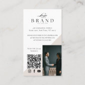 Black Luxury Elegant Law Firm Photo QR Code Visitenkarte (Rückseite)