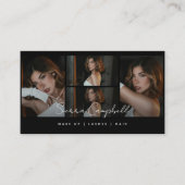 Black Luxury Foto Collage Schönheit Beruflich Visitenkarte (Vorderseite)