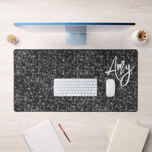 Black Luxury Glitzer Schreibtischunterlage (Büro 1)