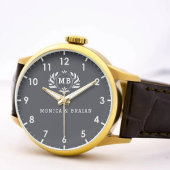 Black Luxury Initials Weddings Anniversaries Armbanduhr