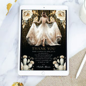 Black Luxury Ivory & Gold Quinceñera Vielen Dank Einladung
