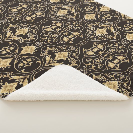 Black Luxury Pattern Sherpadecke (3/4)