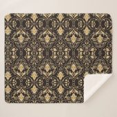 Black Luxury Pattern Sherpadecke (Vorderseite (Horizontal))