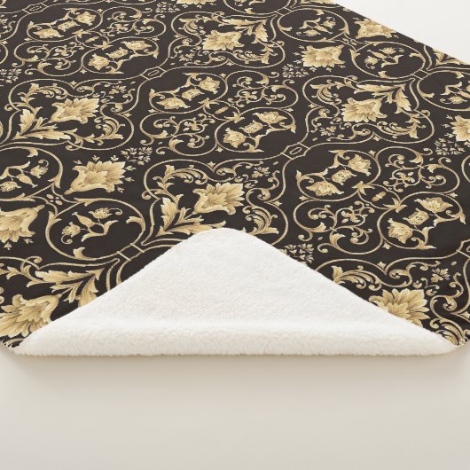 Black Luxury Pattern Sherpadecke (3/4)