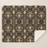 Black Luxury Pattern Sherpadecke (Vorderseite (Horizontal))