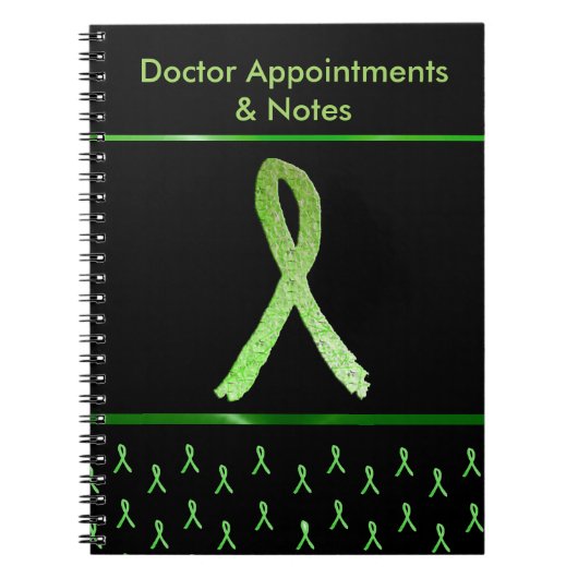 Black Lyme Disease Awareness Ribbon-Notebook Notizblock (Vorderseite)
