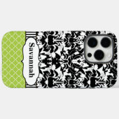 Black Macki Damask Marokkanisches Personalisiertes Case-Mate iPhone Hülle (Rückseite (Horizontal))