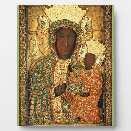 Black Madonna and Child Our Lady Czestochowa Fotoplatte (Vorderseite)