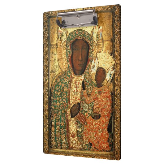 Black Madonna and Child Our Lady Czestochowa Klemmbrett (Links)