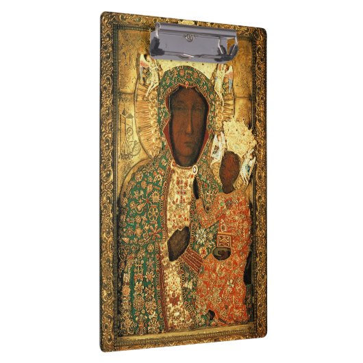 Black Madonna and Child Our Lady Czestochowa Klemmbrett (Rechts)