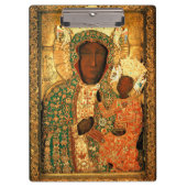 Black Madonna and Child Our Lady Czestochowa Klemmbrett (Vorderseite)