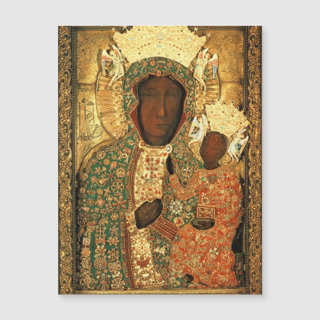 Black Madonna and Child Our Lady Czestochowa Magnetkarte (Vorderseite)